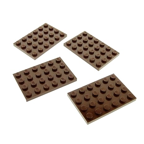 4 x Lego System Bau Platte 4x6 Reddish Rot Braun 4x6 Set 9494 41068 41055 10217 10241 10144 9474 41174 4271874 3032