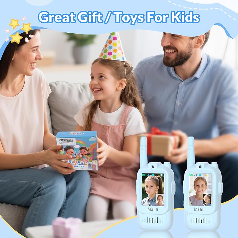 Kinder Walkie Talkies mit Video Funktion 2pcs - Visuelle Walkie Talkies mit 2 Zoll IPS Bildschirm, Video Walkie Talkie Kinder Walky Talky Aufladbar für 3-12 Jahren Junge für Indoor & Outdoor