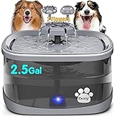 Kastty 2.5Gal/9.5L Dog Water Fountain Extra Large Pet Water Fountain 3 Flow Modes Cat Water Fountain Larger Filter Filtration& Smart LED Pump& Safe Touch, BPA-Free, Quiet for Large Dogs Pets FS68