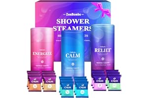 ZENBOMBS Shower Steamers, 18 Pack Set Shower Bombs with 6 Organic & Natural Fragrance, Self-Care & Relaxation Presents for Women and Men, Ideal for Personal Care and Birthday, Christmas White Elephant Presents