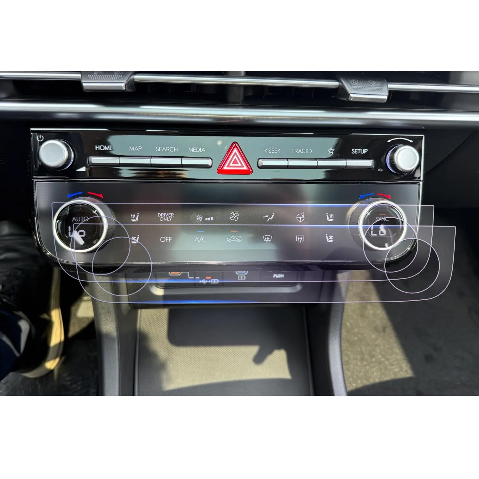 GAFAT Compatible with Hyundai Tucson NX4 Facelift 2025 2026 Air Conditioning Protective Film, Nano Screen Protector Toucscreen, Shockproof, 6H Anti-Scratch, New Tucson 2025 Accessories (Pack of 2)