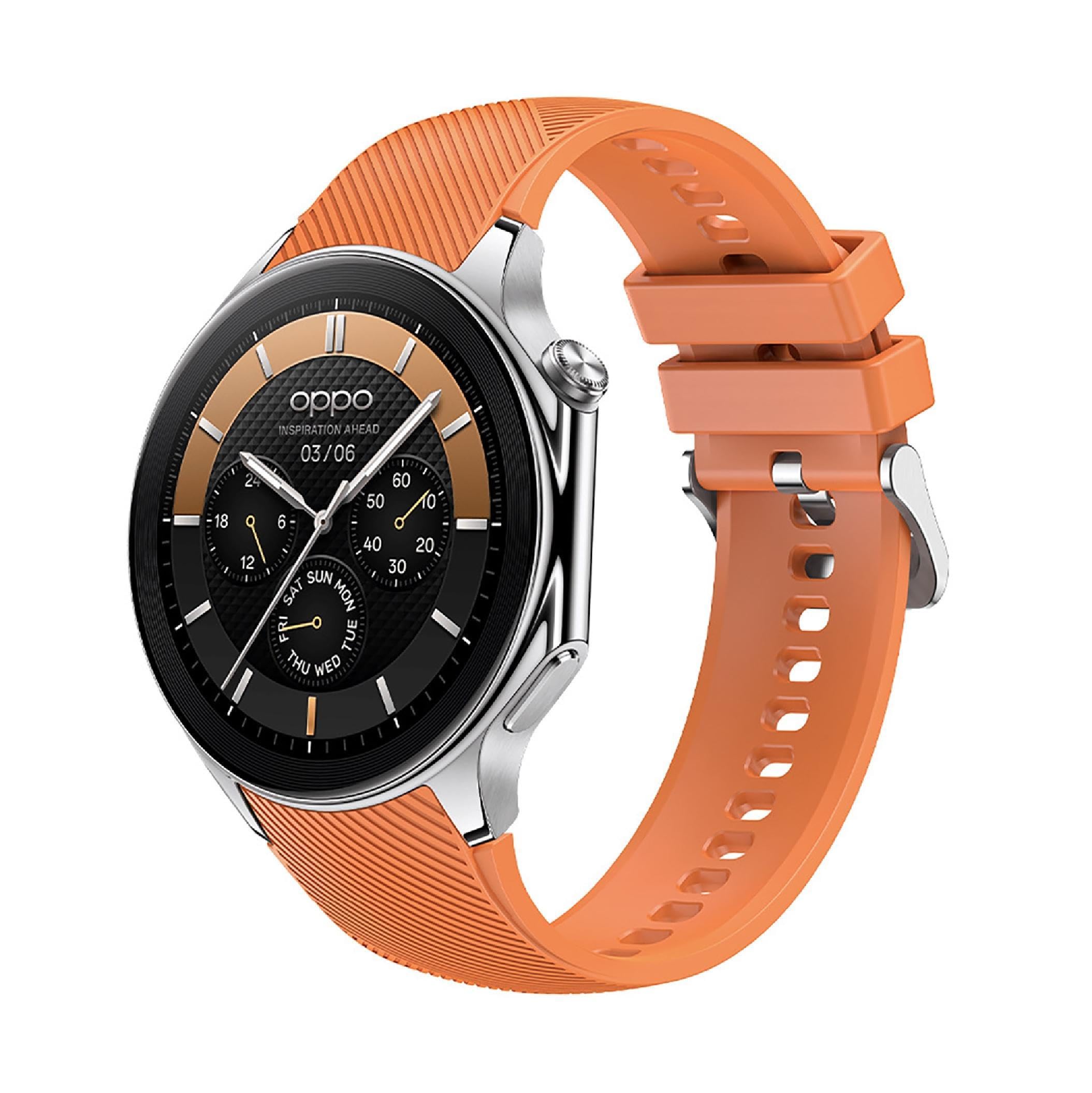 GIOPUEY Strap Compatible with OnePlus Watch 3/2/2R/OPPO Watch X, Soft silicone Watch Strap, Strap Replacement [Wear-resistant] [breathable] - Orange