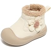 Vecull Baby Girl Boots Soft Warm Winter Walking Shoes with Anti Slip Sole Lightweight Cute Infant Toddler Snow Boots