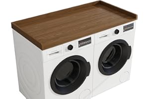 vomavex Washer Dryer Countertop, 54" Width * 27.4” Depth Washer and Dryer Covers for The Top for Laundry Room Organization, Washer and Dryer Countertop Shelves, Walnut