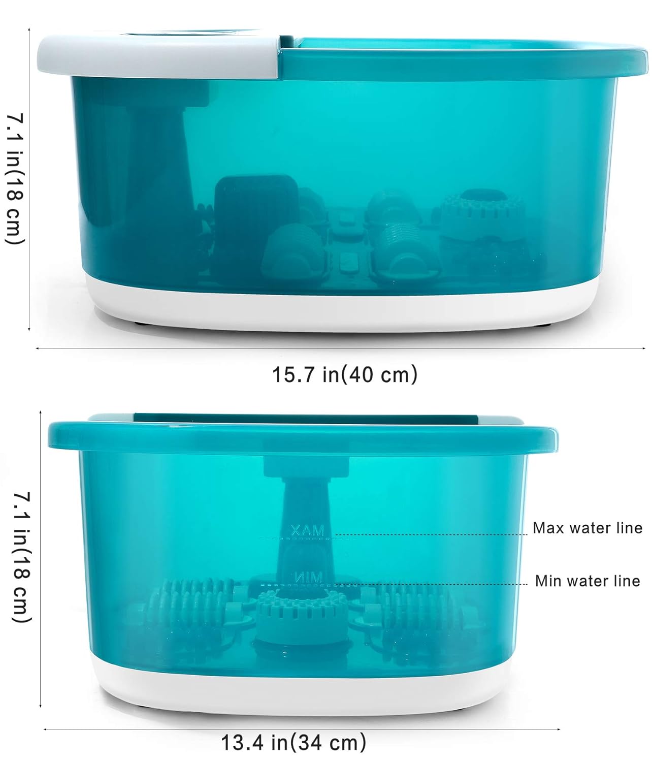 Foot Spa, ESARORA Foot Bath Massager with Heat, Bubbles, Pumice Stone, Medicine Box, Temperature Control, Red Light, Ergonomic Massage Rollers and Acupressure Massage Points, Soothe & Relax Tired Feet: Beauty