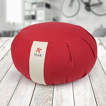 ZAFUKI Cojín Zafu Meditación Yoga Zen Maindfulness - Rojo ...