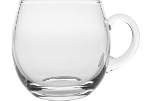 Barski - European Quality - Handmade Glass - Set of 4 - Punch Cups With Handle - Each Cup is 12 oz.