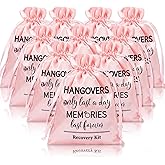 AnyDesign 10Pcs Wedding Hangover Kit Bags Pink Bachelorette Party Favor Hangover Kit Bags Large Drawstring Gift Wrap Bags Sur