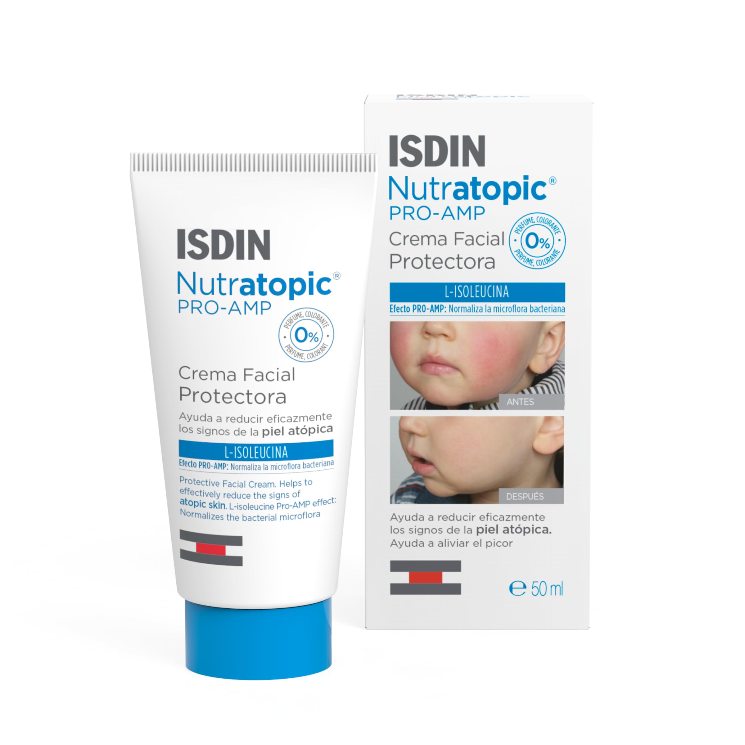 ISDIN Nutratopic Pro-AMP Protective facial cream (50ml) | Helps improve all the symptoms associated with atopic skin
