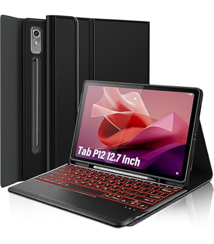 Lenovo Tab P12 12.7インチ Xiaoxin Pad Plus Lenovo Official Keyboard Pack (Gray,US Layout) for Tab P12