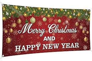 PARSUP Christmas Garage Door Banner, 13ft x 6ft Merry Christmas Garage Cover Large Xmas Party Background Decoration for Photography, Holiday Photo Booth Props Outdoor Hanging Decor for Winter Supply