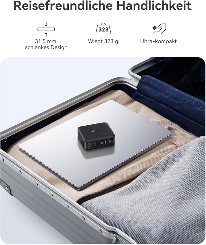 USB C Ladegerät 120W, 6-Port GaN Ladestation mit PD