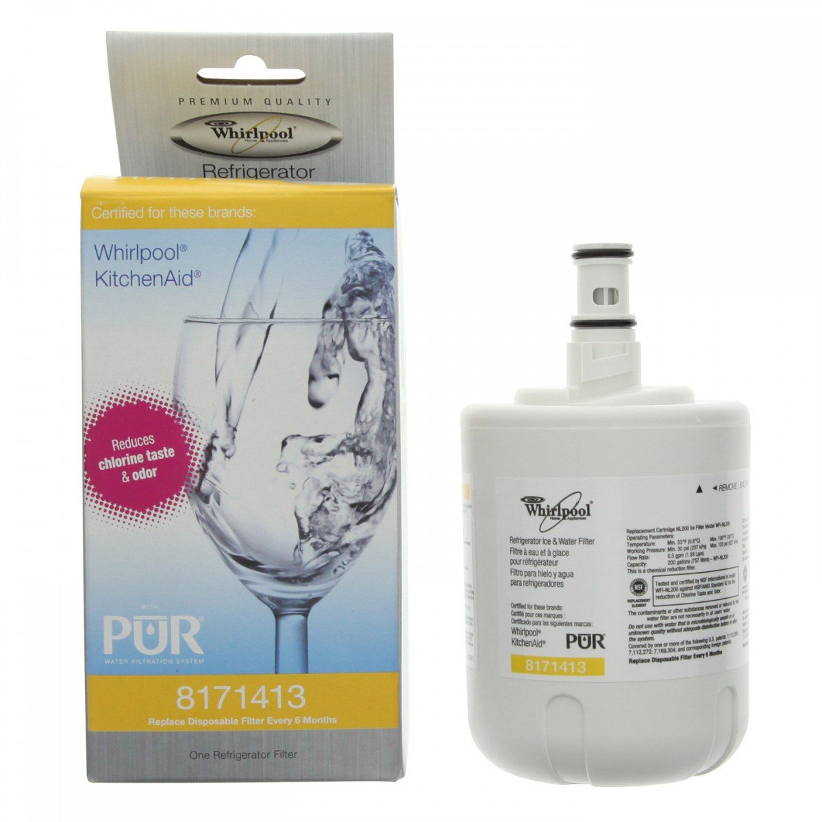 Whirlpool 8171413 KitchenAid SidebySide Refrigerator Water Filter, 1Pack Amazon.ca Tools