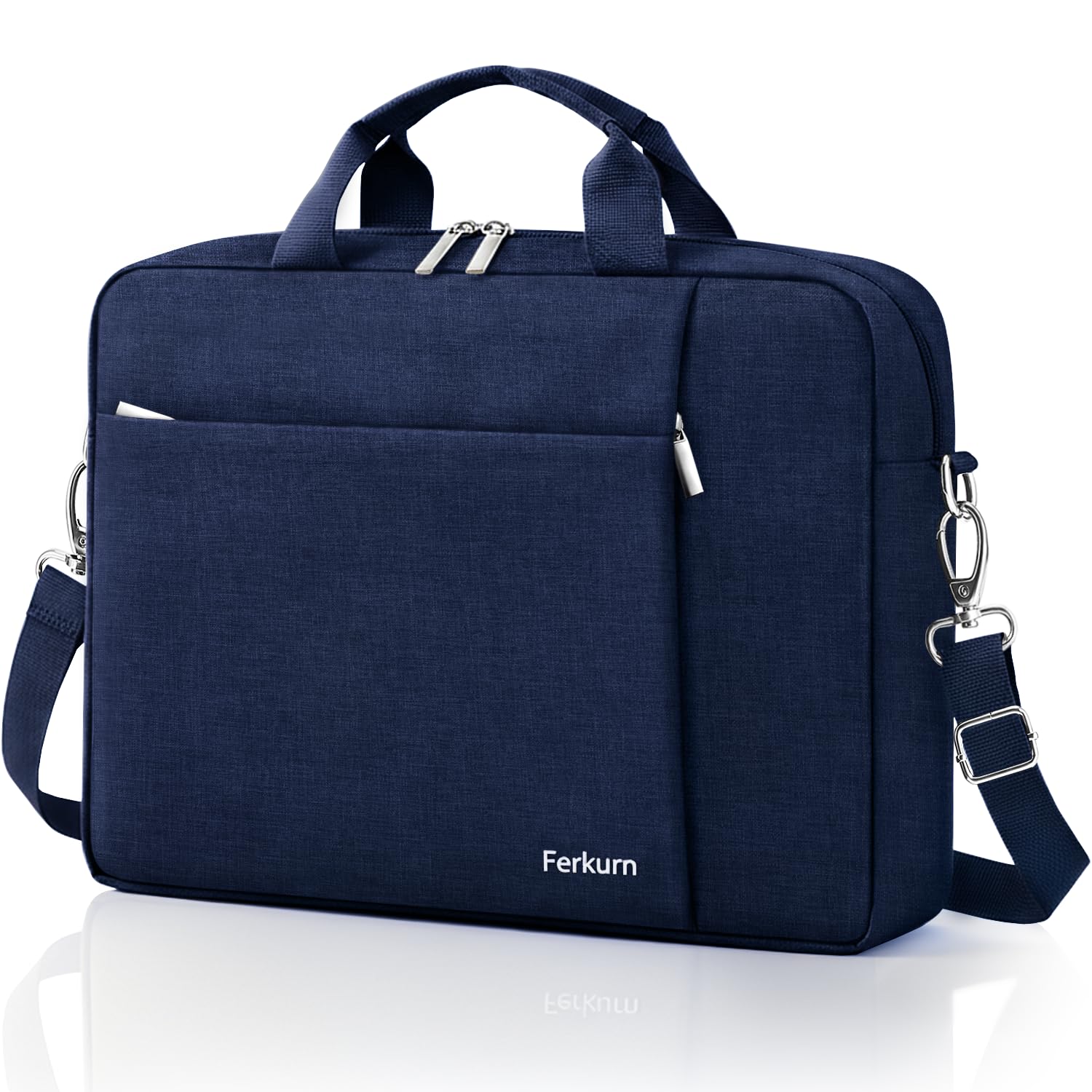 Ferkurn Laptop Bag Case for Women Men, Messenger Briefcase Computer Bag with Shoulder Compatible with Macbook Pro/Air, XPS Latitude, HP Pavilion, ASUS, Acer, Samsung, Blue, 17 17.3 Inch