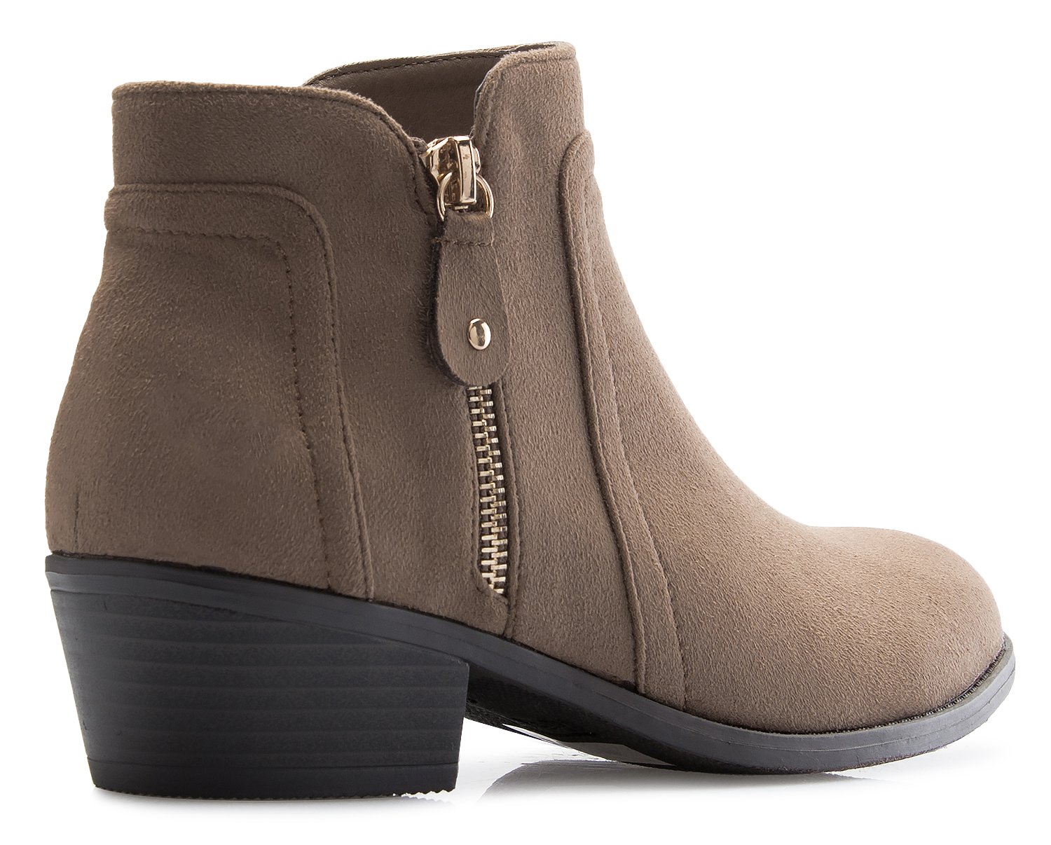 Olivia K Women's Classic Faux Suede Elastic Ankle Bootie Side Zipper Closure - Image 4