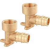 2 piece EFIELD 3/4"Pex A x 3/4" Female NPT Drop-ear Elbow | Expansion Brass Fittings, ASTM F1960-PEX1960088(2)
