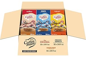 Nestle Coffee mate Creamer Singles Variety Pack, Original, French Vanilla, Hazelnut, Non Dairy, No Refrigeration, 150 Count (Pack of 3)