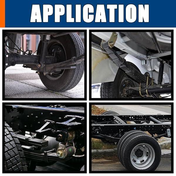 RV MURTS 4 LEAF TRAILER AXLE SPRINGS TANDEM SUSPENSION KIT FOR 3500LB CAMPER AXLE WHEEL WITH U-BOLT, HANGER AND SHACKLE KIT, BOAT TRAILER SPINDLE PARTS & ACCESSORIES, DURABLE(2 SET)