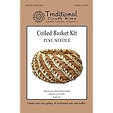 Traditional Craft Kits Coiled Basket Weaving Kit (Pine Needle) - Weave Kit for Kids and Adults Complete with Basket Weaving S