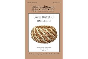 Traditional Craft Kits Coiled Basket Weaving Kit (Pine Needle) - Weave Kit for Kids and Adults Complete with Basket Weaving Supplies and Instructional Booklets
