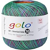golo Crochet Thread Size 10 Multicolored Yarn for Crocheting D014