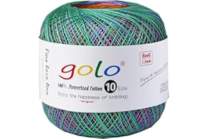 golo Crochet Thread Size 10 Multicolored Yarn for Crocheting D014