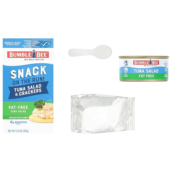BUMBLE BEE SNACK ON THE RUN! PROTEIN SNACK PACK – 8G PROTEIN PER BOX – FAT FREE TUNA SALAD WITH CRACKERS KIT – READY TO EAT EASY-OPEN CAN – WILD CAUGHT MSC-CERTIFIED TUNA (PACK OF 1)