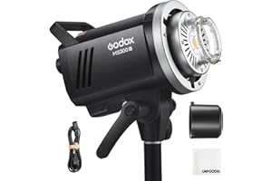 ‌Godox MS300-V 300W Studio Strobe GN58, 0.1-1.8s Recovery, 2.4G Wireless X, Bowens Mount, 10W LED - Compact Monolight for Fashion/Advertising Shooters (MS300 Upgraded)‌