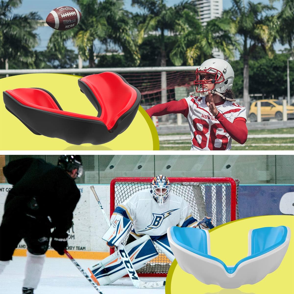 Rhino Valley Sport Mouthguard with Vented Case, for Youth and Adult, [3 Pack] BPA Free, Upper and Lower Teeth Protection, Fit Athletic Mouth Guards for MMA, Boxing, Taekwondo, Hockey and Other Sports : Sports & Outdoors