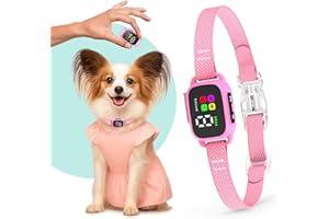 ELECANE Tiny Bark Collar for Small Dogs 5-15 lbs and Puppies - No Shock Anti Barking Collar - Rechargeable Smart Collar for Dog Training with 7 Sensitivity Levels and 3 Beep&Vibration Modes (Pure Pink)