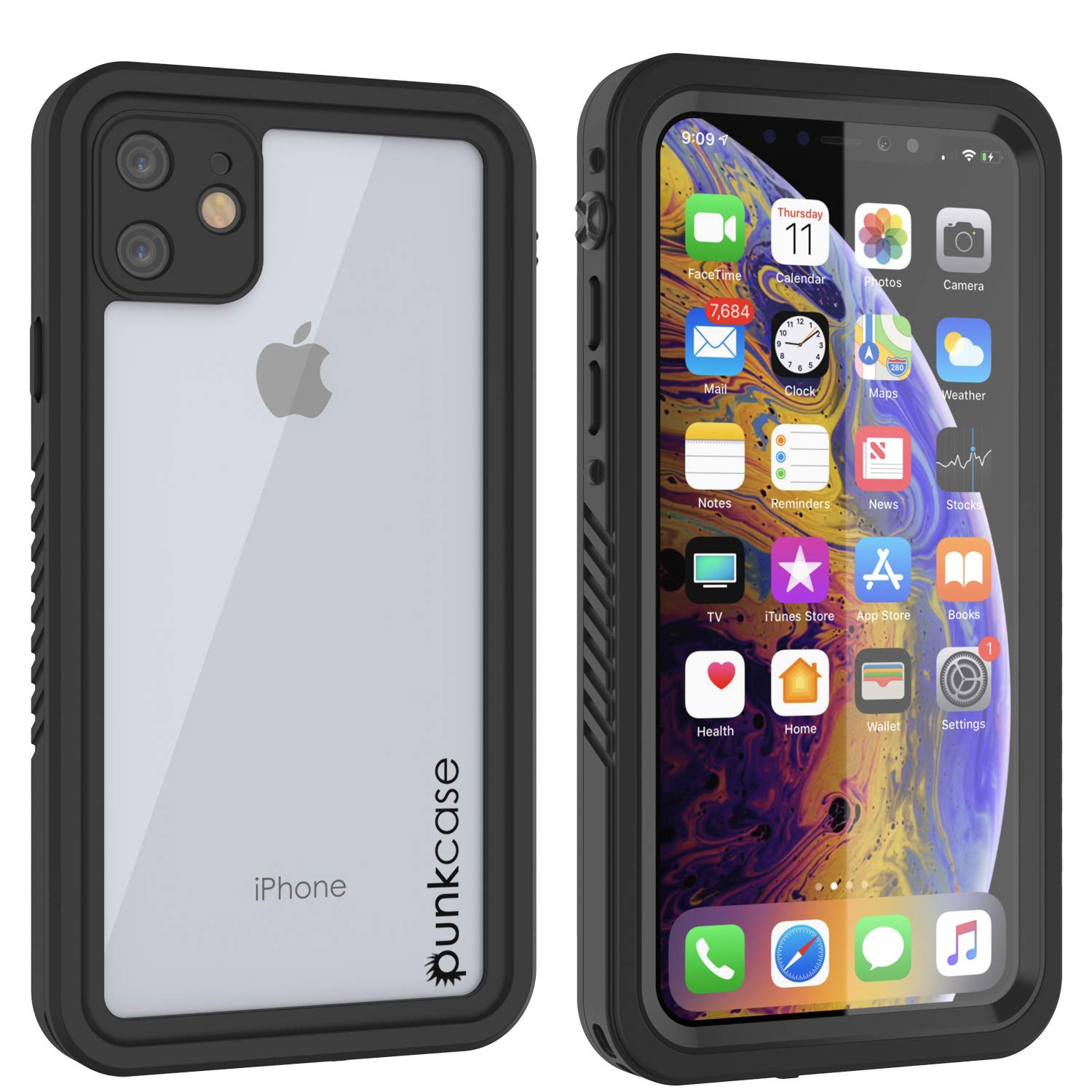 PunkCase iPhone 11 Waterproof Case - [Extreme Series] Slim Fit / IP68 Certified/Shockproof/Snowproof/Dirtproof - Designed for Apple iPhone 11 [Black] (2020)