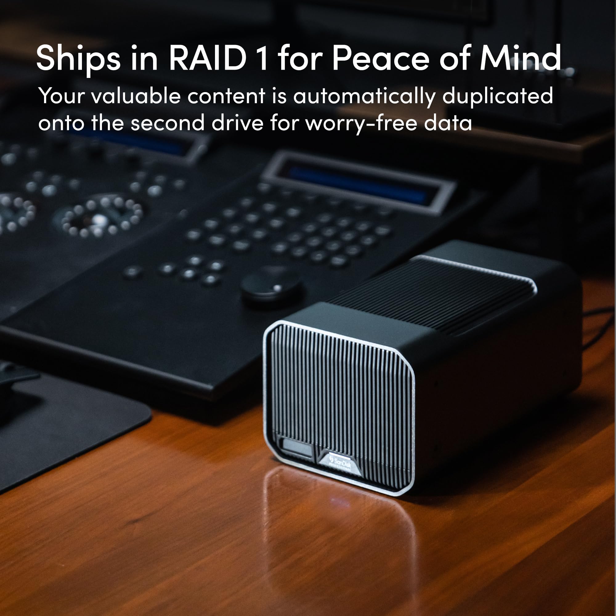 SanDisk Professional 16TB G-RAID Mirror - External HDD, RAID with Redundancy, Thunderbolt 3, USB (10Gbps), 7200RPM Ultrastar Hard Drive, Up to 250MB/s Read in RAID 1 - SDPHH2H-016T-NBAAD