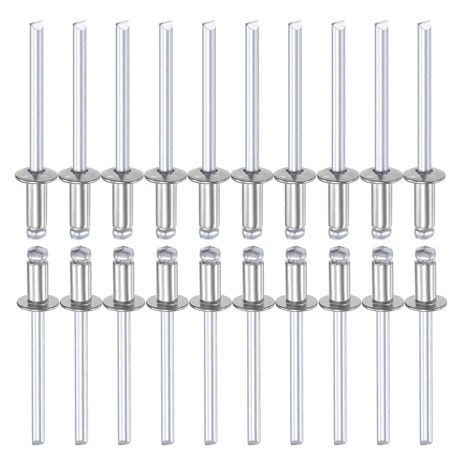 DTGN 4mm x 8mm (DXL) Blind Rivets - 100Pack - Good for Machinery Joining - 304 Stainless Steel Dome Open End Rivet