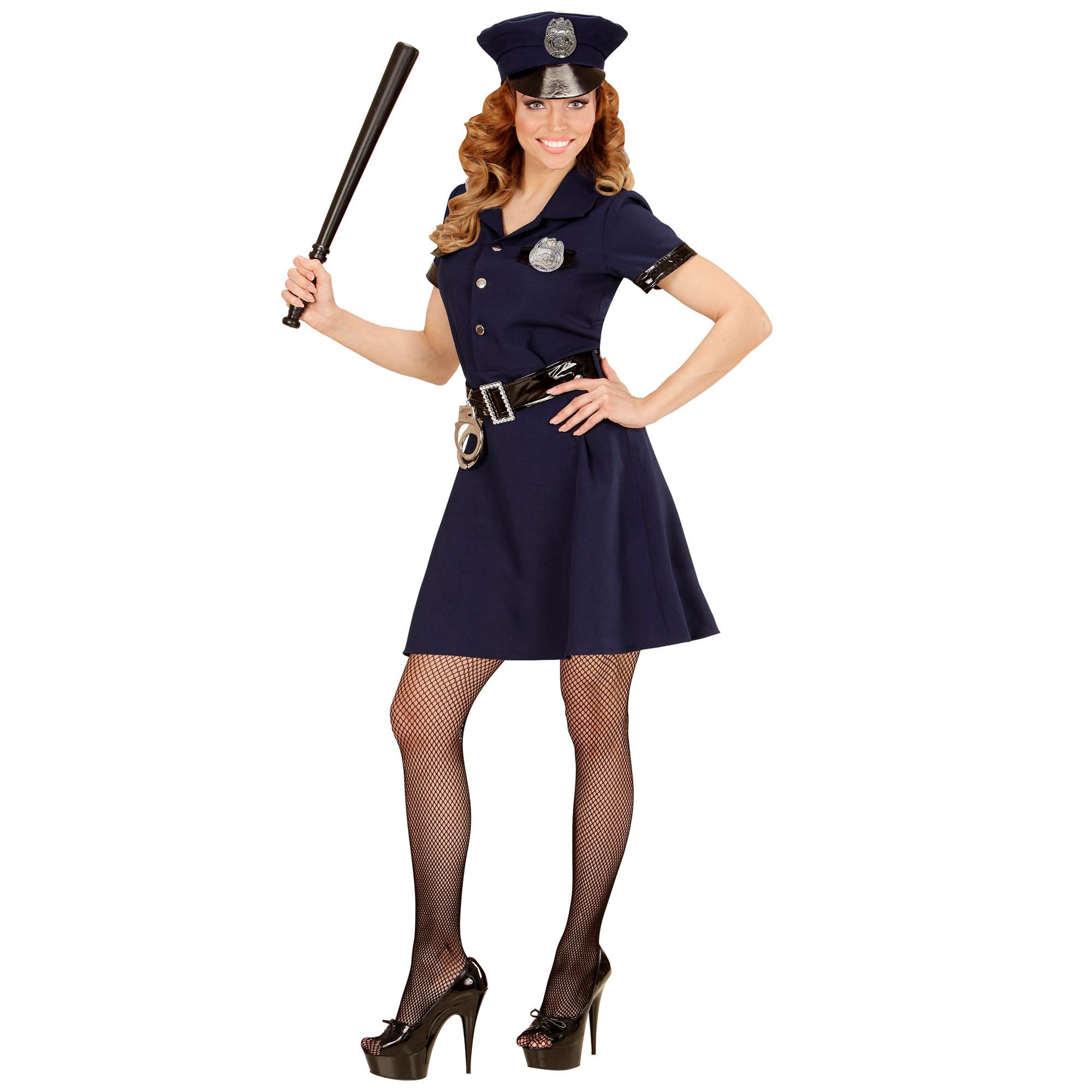 Widmann 49084 Adult Costume Cop ? Dress, Belt, Hat, Handcuffs and Walkie Talkie Radio ? Blue
