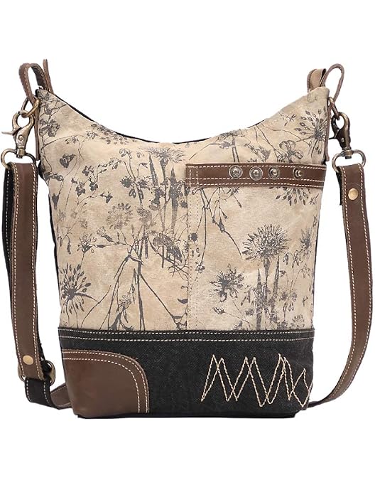 Vintage Bicycle Print Tote Bag - Upcycled Canvas With Genuine Leather Trim, Handcrafted & Unique - View #2