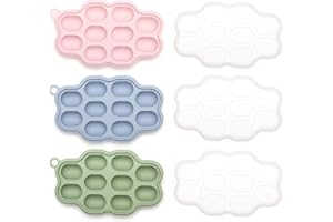 Silicone Nibble Freezer Tray (3 Pack), Kingkam Baby Breastmilk Popsicle Molds, Baby Fruit Feeder Teether Tray, Breast Milk Teether Pop Maker for Homemade Baby Food