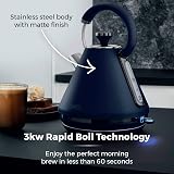 Tower Sera Pyramid Kettle 1.7L 3KW Smoked Black Midnight Blue T10079MNB view 3