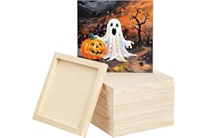 YUXITIA 5 Pack 12 x 12 inch Wood Panel Boards,Unfinished Wood Frames for DIY Art Projects, Square Canvas for Painting, Pouring, Arts Use with Oils, Acrylics Wooden Panels Blank Boards