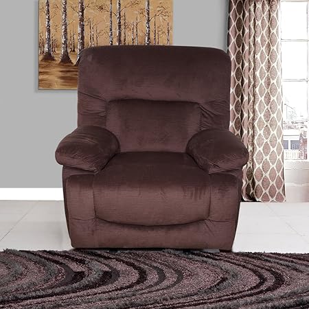 Evok Cardiff Fabric 1 Seater Recliner in Chocolate Colour