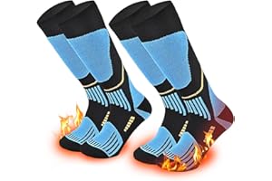 COOPLUS 2 Pairs Ski Socks for Men Women, Compression Knee High Sock for Skiing Snowboarding Hiking Outdoor Sport Cold Weather