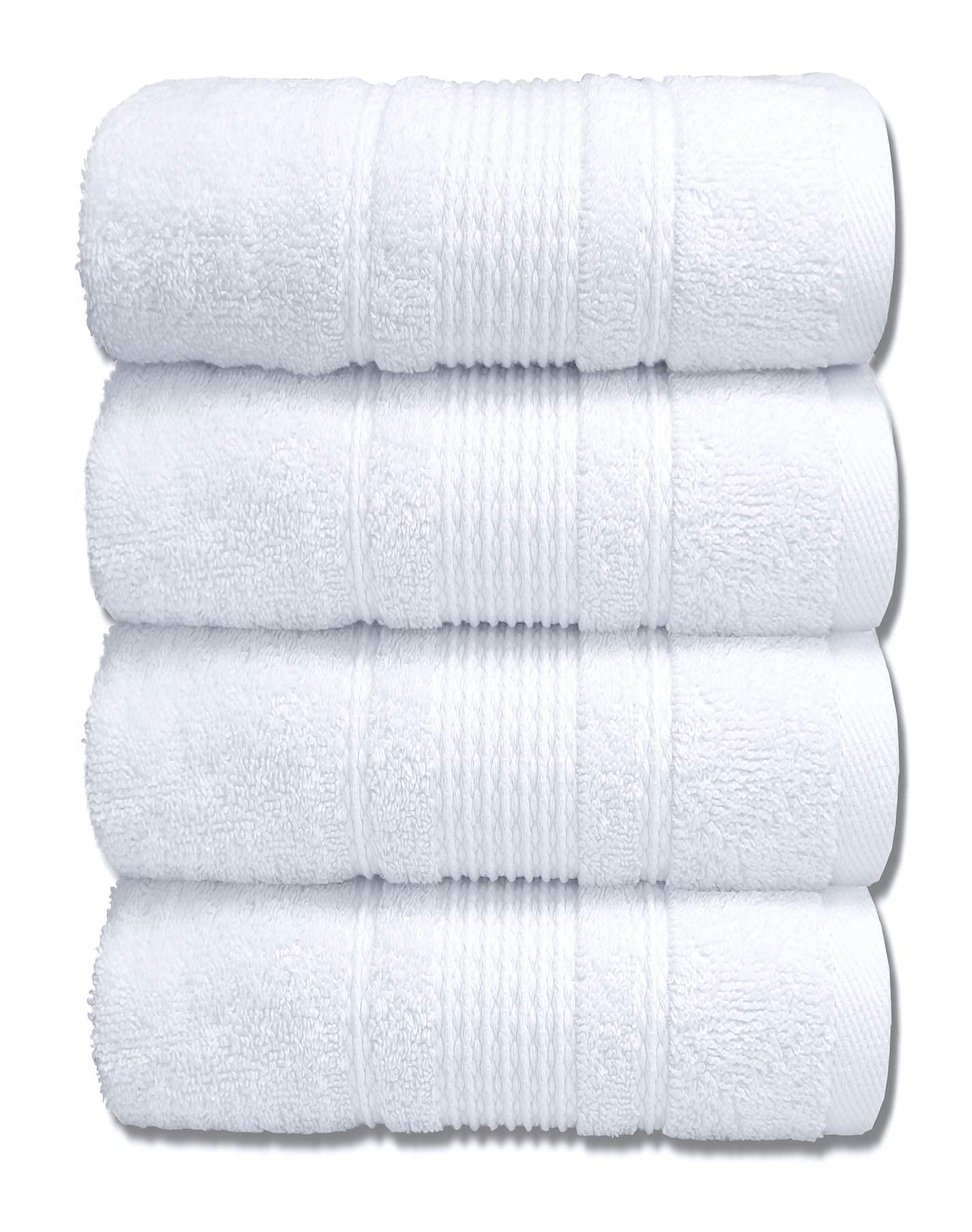 Pack Of 4 Hand Towels Egyptian Cotton Extra Soft Hotel Quality Luxury Miami Towels White