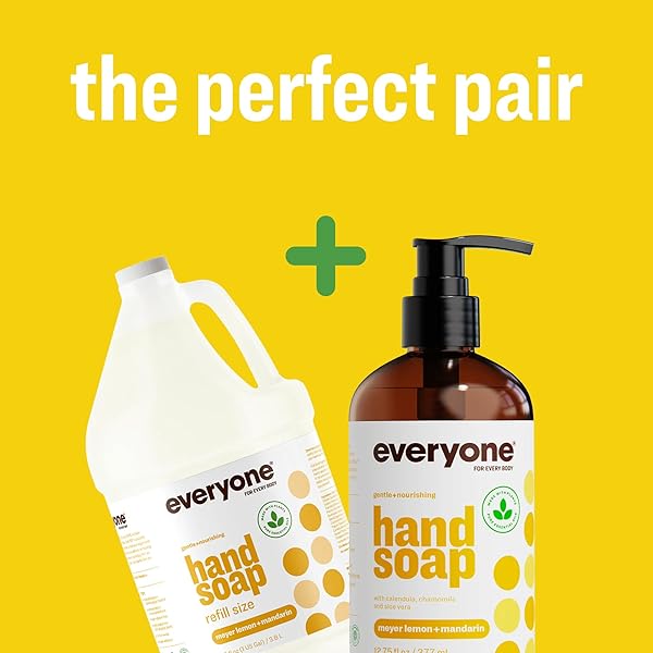 EVERYONE LIQUID HAND SOAP, 12.75 OUNCE (PACK OF 1), MEYER LEMON AND MANDARIN, MADE WITH ESSENTIAL OILS FOR KITCHEN AND BATHROOM