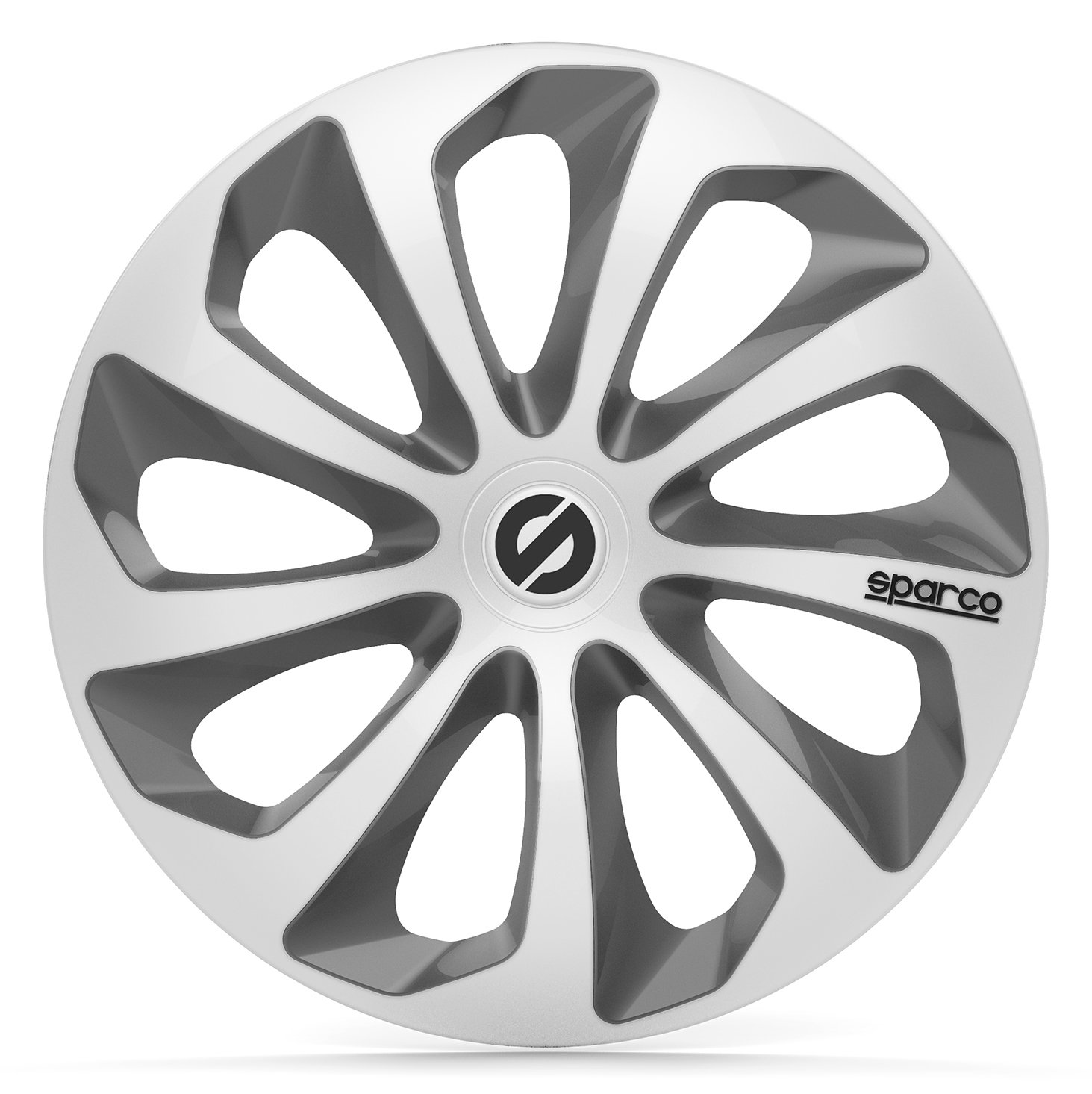 Sparco SPC1573SVGR Sicilia Wheel Covers, Silver/Grey, Set of 4, 15"