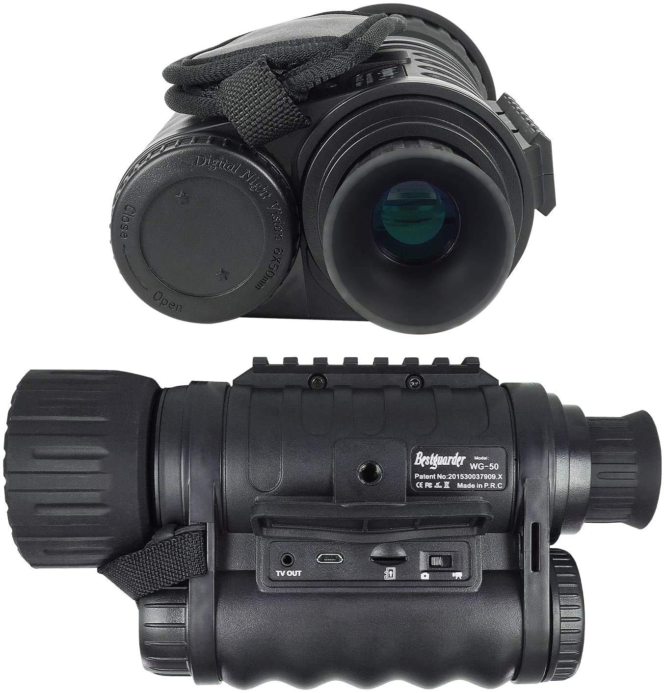 Bestguarder Digital Night Vision Monocular Scope 6x50mm Infrared HD Camera Takes 5mp Photo 720p Video up to 350m/1150ft Detection Distance with 1.5 inch TFT LCD