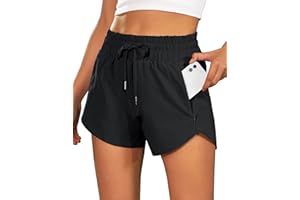 BMJL Women's Running Shorts High Waisted Athletic Shorts Summer Gym Workout Short with Zipper Pockets