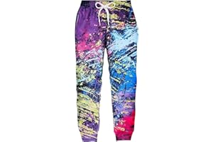 Sports Jogger Pants Boys Funny 80s 90s 3D Graphic Sweatpants Retro Printed Track Pants with Pockets for Boy 6-16Y