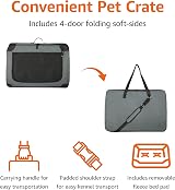 Amazon Basics 4-Doors Portable Soft-Sided Folding Travel Crate Grey L 91 cm view 3