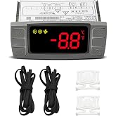 Replace Dixell XR02CX-4N1F1 Temperature Controller for 120V 50-60hz | Fit for Commercial Refrigerators/Freezer, with Temperature Sensor Probes &amp; Clasp