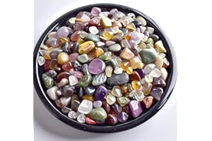 SigMntun Polished Mixed Crystal Chips 200 Pcs - 10 oz Tumbled Stone Chips Crushed Sea Glass Stones Healing Reiki Crystal Jewelry Making Home Decoration