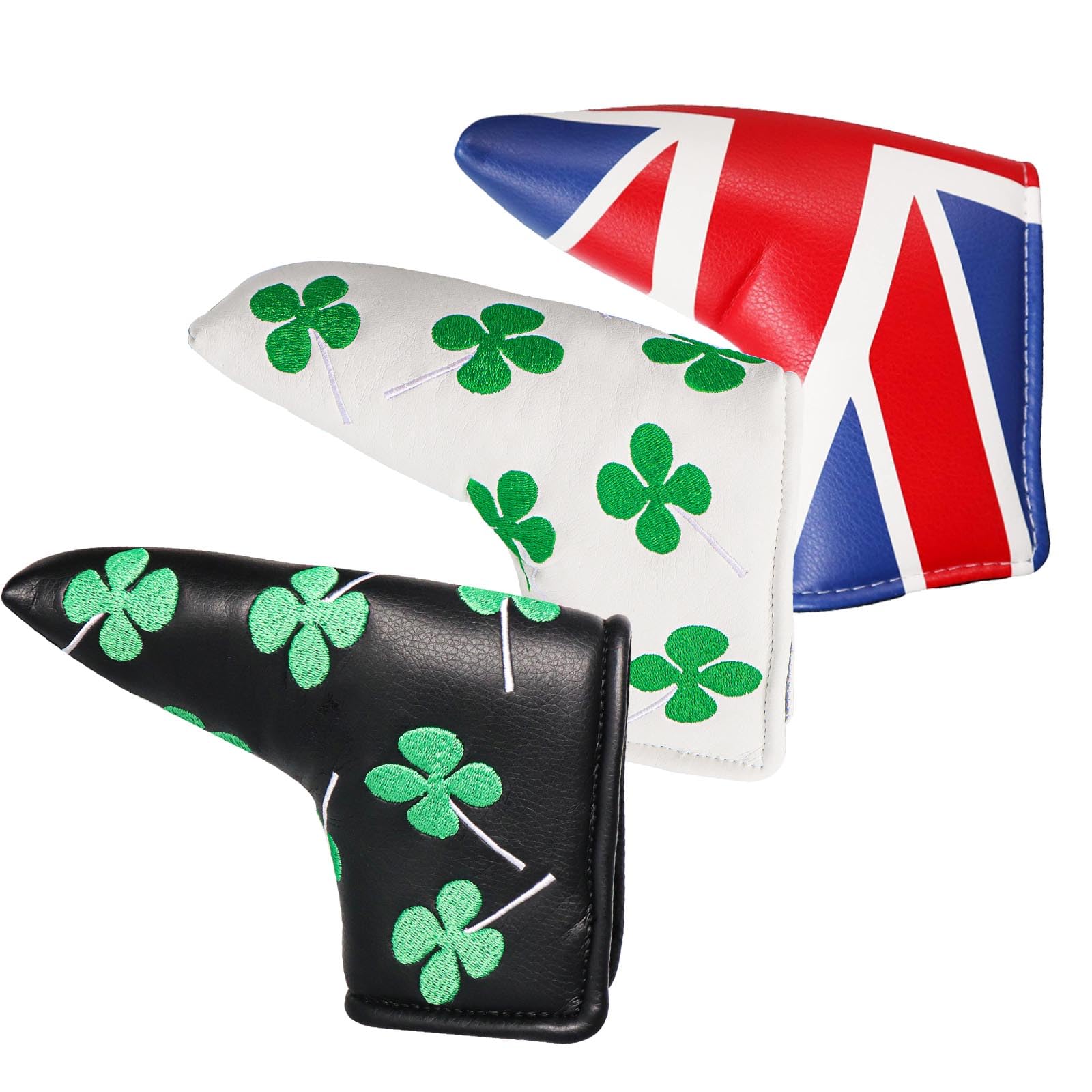 Golf Blade Putter Cover Mallet PU Leather for Golf Putter Club Protector fits All Putters Portable and Durable Color Black White Blue Red Pattern (UK Flag)